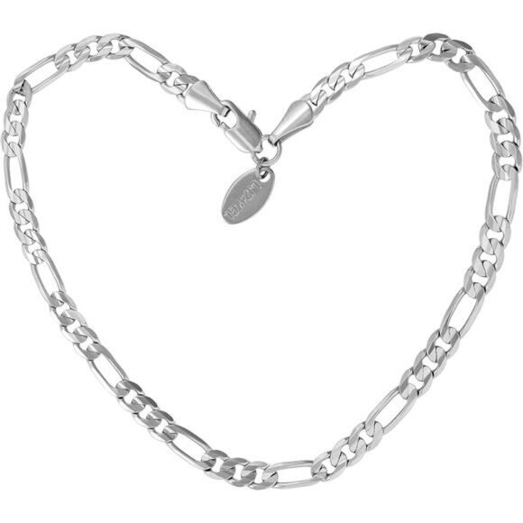 Gold Anklet for Women 4mm Figaro Chain 24k Plated Ankle Bracelet Jewelry - Picture 1 of 8
